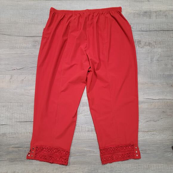 Deca Paris US Size 16 Pull On Art to Wear Stretchy Nylon Cropped Ankle Pants - Picture 2 of 11